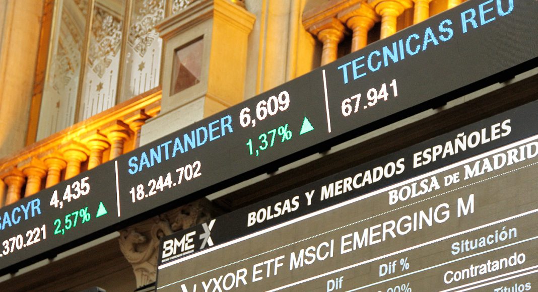 Ticker del parquet de la Bolsa de Madrid
